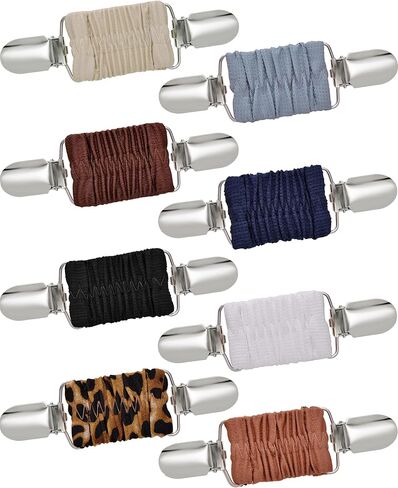 Akeoqi 8Pcs Fit Dress Cinch Clips Set Shawl Sweater Clips Cardigan Collar Clips Shirt Brooch Clips Elastic Hat Waist Back Cincher Clip for Women in Saudi Arabia