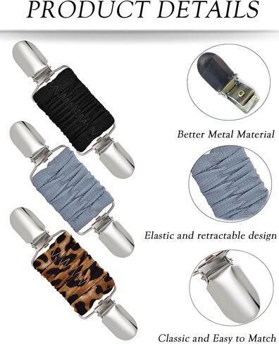 Akeoqi 8Pcs Fit Dress Cinch Clips Set Shawl Sweater Clips Cardigan Collar Clips Shirt Brooch Clips Elastic Hat Waist Back Cincher Clip for Women in Saudi Arabia