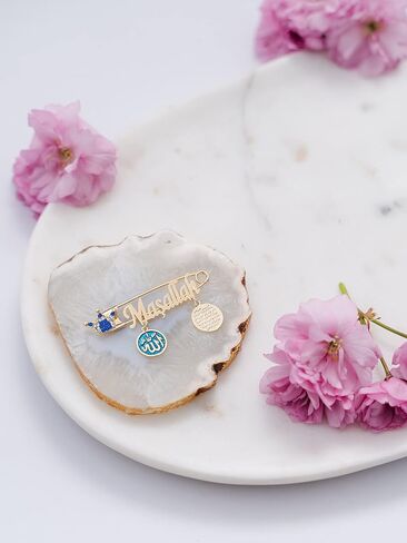 Remi Bijou Brooches – Baby Girl Boy Lucky Masallah Allah Ayetel Kürsi Prayer Dua Nazar Boncuk Turkish Eye Brooch in Saudi Arabia