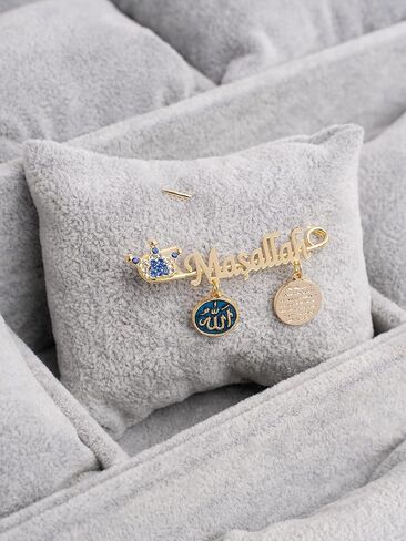 Remi Bijou Brooches – Baby Girl Boy Lucky Masallah Allah Ayetel Kürsi Prayer Dua Nazar Boncuk Turkish Eye Brooch in Saudi Arabia