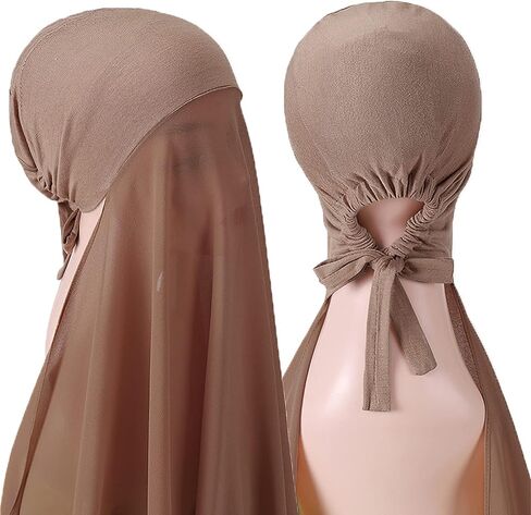amokk Chiffon Hijab for Women with Undercap Solid Muslim Head Scarf Included 12 pcs Hijab Pins in Saudi Arabia