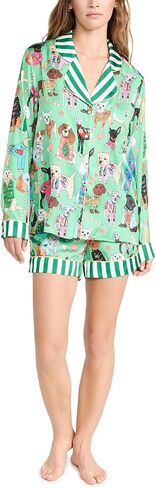Karen Mabon Women's Christmas Sweater Day-Dogs Long Sleeve with Shorts PJ Set in Kuwait