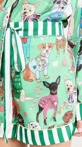 Karen Mabon Women's Christmas Sweater Day-Dogs Long Sleeve with Shorts PJ Set in Kuwait