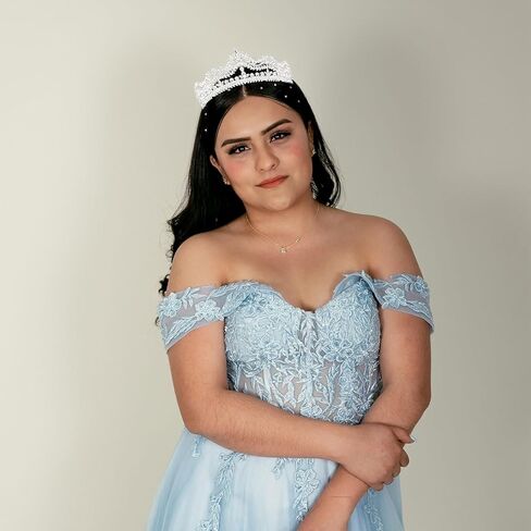 Ondder تاج فضي للنساء تاج للفتيات عيد ميلاد تاج الباروك وتاج للحفلات الراقصة وحفلات أعياد الميلاد in Kuwait