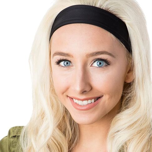 Hipsy Adjustable Cute Fashion Sports Headbands Xflex Wide Hairband for Women Girls & Teens (3pk Charcoal/Floral/Black Xflex) in Saudi Arabia