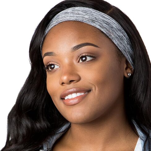 Hipsy Adjustable Cute Fashion Sports Headbands Xflex Wide Hairband for Women Girls & Teens (3pk Charcoal/Floral/Black Xflex) in Saudi Arabia