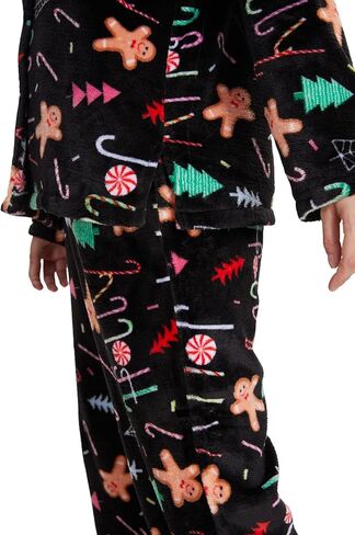 GELIYIYUE طقم بيجامة نسائي شتوي مريح من الصوف مكون من قطعتين بأكمام طويلة وأزرار أمامية مع جيوب in Kuwait