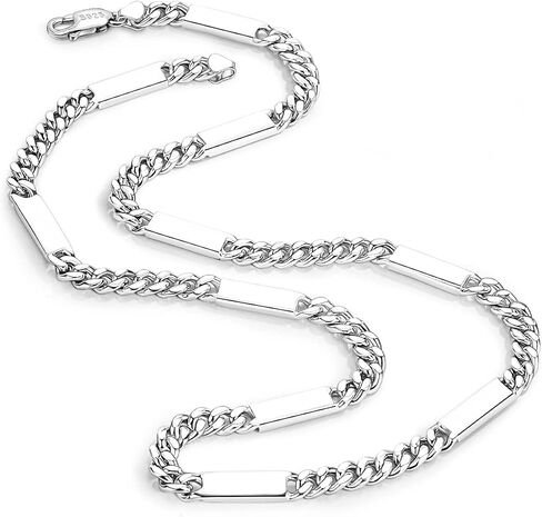 Dankadi Men 925 Sterling Silver 6mm Miami Cuban Link Necklace Fashion Women 18 "20" 22 "24" 26 "28" 30" Solid Silver Chain Choker Hip Hop Jewelry For Teen Boy Gift in Saudi Arabia
