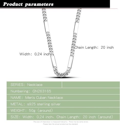 Dankadi Men 925 Sterling Silver 6mm Miami Cuban Link Necklace Fashion Women 18 "20" 22 "24" 26 "28" 30" Solid Silver Chain Choker Hip Hop Jewelry For Teen Boy Gift in Saudi Arabia