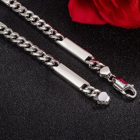 Dankadi Men 925 Sterling Silver 6mm Miami Cuban Link Necklace Fashion Women 18 "20" 22 "24" 26 "28" 30" Solid Silver Chain Choker Hip Hop Jewelry For Teen Boy Gift in Saudi Arabia