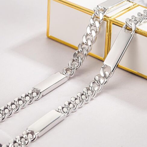 Dankadi Men 925 Sterling Silver 6mm Miami Cuban Link Necklace Fashion Women 18 "20" 22 "24" 26 "28" 30" Solid Silver Chain Choker Hip Hop Jewelry For Teen Boy Gift in Saudi Arabia