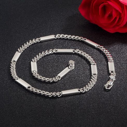 Dankadi Men 925 Sterling Silver 6mm Miami Cuban Link Necklace Fashion Women 18 "20" 22 "24" 26 "28" 30" Solid Silver Chain Choker Hip Hop Jewelry For Teen Boy Gift in Saudi Arabia