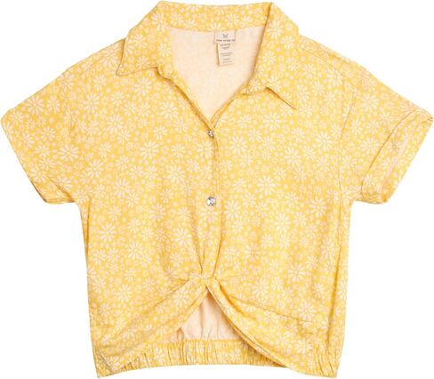 مجموعة شورت للفتيات من One Step Up - قطعتين من قميص علوي قصير من نسيج التويل خفيف الوزن بأكمام قصيرة وأزرار سفلية (المقاس: 7-12) in Kuwait