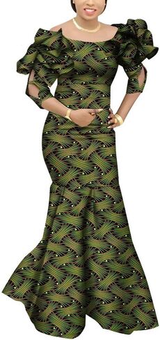 Fashion Robe Africaine Femme Elegant Maxi Long Dresses African Ankara Print Mermaid Dresses Dashiki Evening Gowns in Saudi Arabia