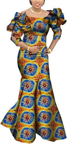 Fashion Robe Africaine Femme Elegant Maxi Long Dresses African Ankara Print Mermaid Dresses Dashiki Evening Gowns in Saudi Arabia