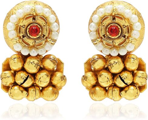 I Jewels 18k Gold Plated Indian Wedding Bollywood Antique Choker Necklace Jewellery Set with Earrings for Women & Girls(MC092-94) in Saudi Arabia