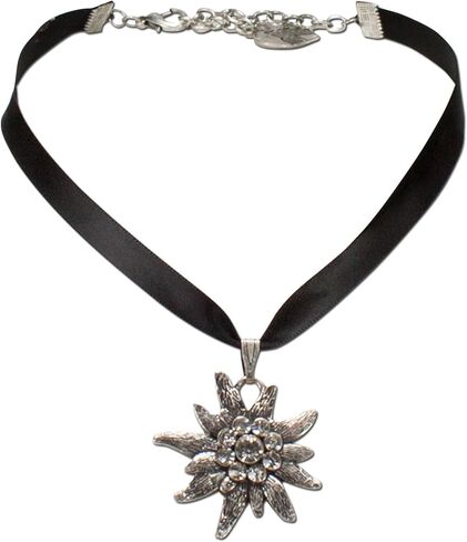 مجموعة القلائد والأقراط البافارية من ألبينفلوستيرن (باللون الأسود) - مجوهرات ليدرهوس الألمانية التقليدية، in Kuwait