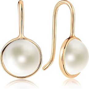 Humble Chic Created Opal or Pearl Drop Dangle Earrings for Women - 14K Gold Plated or 925 Sterling Silver Plated - Hypoallergenic, Safe for Sensitive Ears