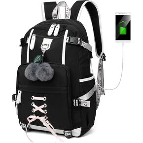 Backpack for Women Teen Kids Girls, Water Resistant Casual Daypack Fits Laptop with USB Charging Port,Cute Bookbag for Travel,School,Hiking,Gift…