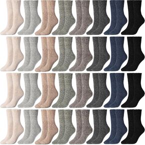 Liitrsh 32 Pairs Homeless Men Socks Bulk Warm Wool Socks Thermal Winter Crew Socks Unisex Thickening Boot Sock Sports Hiking Socks for Thanksgiving Homeless Men Women, Size 6-12, Multicolored in Saudi Arabia