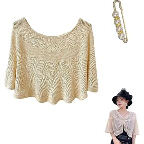 Knitted Sun-Proof Shawl, Knitted Sun-Proof Ice Silk Shawl, Knitted Sun-Proof Shawl Cool Hood Scarf With Gift Pearl Clips