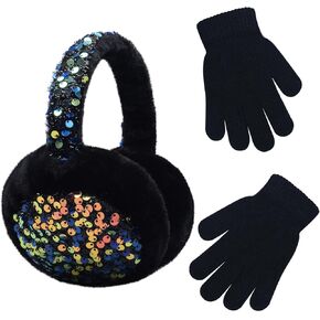 Girls Sequins Earmuffs for Winter Warm Plush Ear Cover Cold Weather Outdoor Toddler Kids Boys Cute Ear Warmer in Kuwait