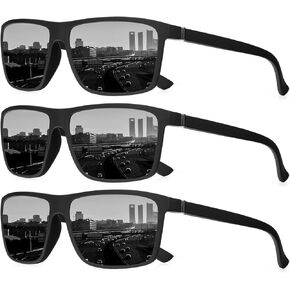 QALLY Polarized Sunglasses for Men Rectangular Frame Men's Polarized Sunglasses Shady Sunglasses with UV400 Protection