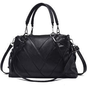 Women Handbag Hobo Shoulder Crossbody Bag,Stitching PU Top Handle Bags Totes Satchel Purse