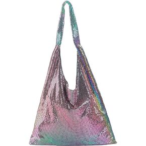 Beilaidisi Womens Sequin Tote Bag Glitter Slouchy Hobo Bags Large Shiny Shoulder Bag Tote