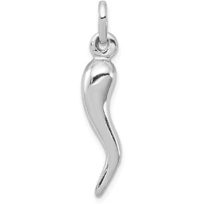 Solid 925 Sterling Silver Pendant Italian Horn Chilli Pepper Charm (30mm x 6mm) in Kuwait