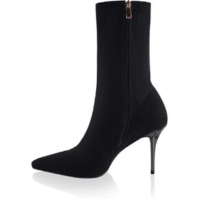vivianly Stretch Pointed Toe Sock Booties Mid-Calf Ankle Boot Stiletto Heel Boots for Women in Kuwait