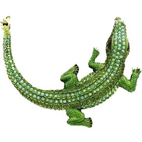 GALHAM - قلادة كبيرة الأزياء الخضراء مثلج من التمساح قلادة بيان مكتنزة in Kuwait