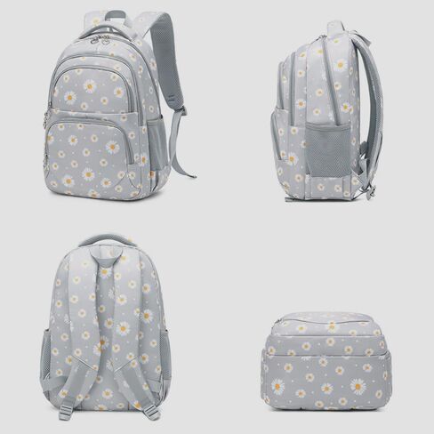 3-piece Daisy Backpack Print Girls Backpack Waterproof Children's Schoolbag Set Student Daily Lunch Bag (Green) in Saudi Arabia
