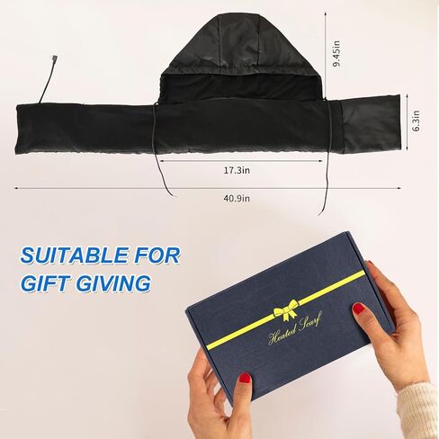 ayamaya Heated Scarf with Hidden Hat - Wireless Heating Pad with 5000mAh Rechargable Battery, Lightweight Winter Warm Scarves in Saudi Arabia
