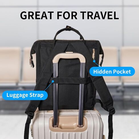 Large Travel Backpack for Women, 15.6 Inch Laptop Backpack, Computer Work Bag, Waterproof Business Backpack, Nurse Teacher Backpack with USB Port, White and Brown in Saudi Arabia