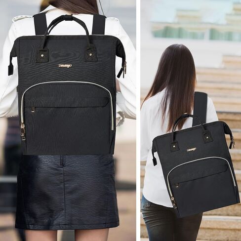 Large Travel Backpack for Women, 15.6 Inch Laptop Backpack, Computer Work Bag, Waterproof Business Backpack, Nurse Teacher Backpack with USB Port, White and Brown in Saudi Arabia