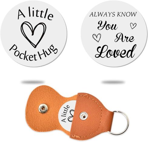ShiQiao Spl Pocket Hug Coin Token Chirstmas Birthday Gifts Long Distance Relationship Keepsake Gift Keychain for Women Men in Kuwait