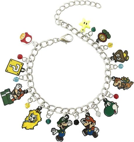 سوار سوبي ماريو بتعليقة من امين، اساور سلسلة يد كارتون يوشي للنساء والرجال والبنات والاولاد، بدون احجار كريمة, بدون أحجار كريمة in Kuwait