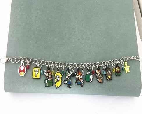 سوار سوبي ماريو بتعليقة من امين، اساور سلسلة يد كارتون يوشي للنساء والرجال والبنات والاولاد، بدون احجار كريمة, بدون أحجار كريمة in Kuwait