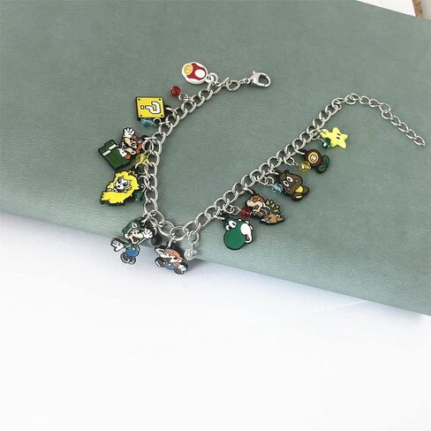 سوار سوبي ماريو بتعليقة من امين، اساور سلسلة يد كارتون يوشي للنساء والرجال والبنات والاولاد، بدون احجار كريمة, بدون أحجار كريمة in Kuwait