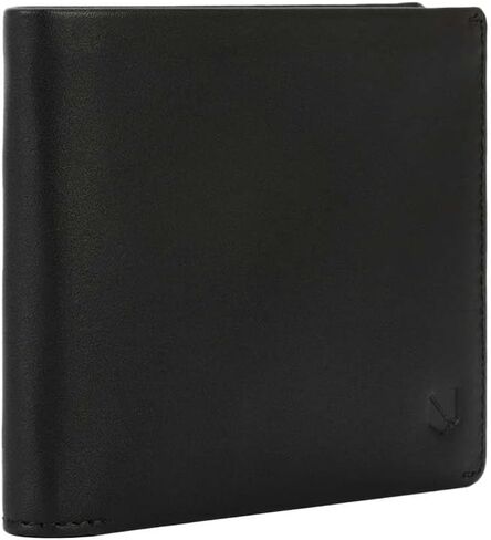 محفظة رجالية من الجلد SLNT RFID وNFC تحجب الإشارة فوق غطاء قلاب - 6 فتحات لبطاقات الائتمان، فتحة لبطاقة الهوية وجيب للنقود - تمنع القرصنة وسرقة الهوية - مظهر نحيف، رائعة للسفر (أسود داكن) in Kuwait