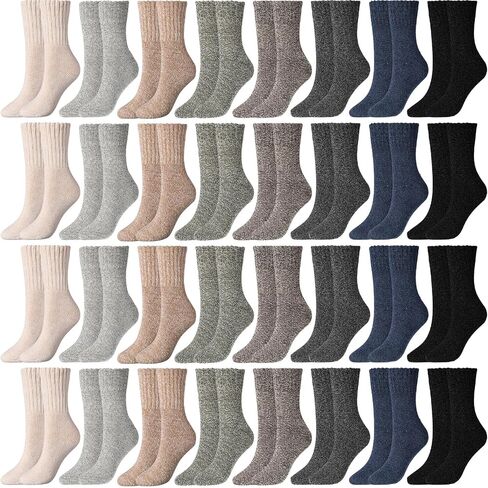 Liitrsh 32 Pairs Homeless Men Socks Bulk Warm Wool Socks Thermal Winter Crew Socks Unisex Thickening Boot Sock Sports Hiking Socks for Thanksgiving Homeless Men Women, Size 6-12, Multicolored in Saudi Arabia