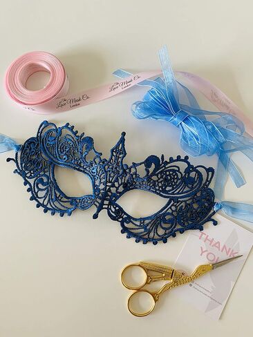 قناع الدانتيل الأصلي من شركة The Lace Mask Co. قناع أنيق من الدانتيل للحفلات التنكرية وحفلات الهالوين وقناع الكرنفال in Kuwait