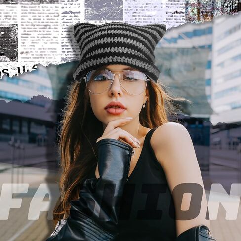 4 Pcs Grunge Accessories Sets for Women Crochet Hats Cat Beanie Vintage Beanies Grunge Gloves Crochet Fairy Grunge Accessories Ripped Glove Y2K Goth Accessories for Women Girls Teens Multicolor in Saudi Arabia