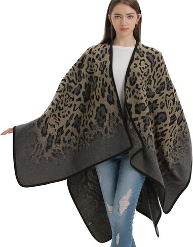 سترة صوفية نسائية من Shmily Girl ملفوفة بشال مفتوح من الأمام لفصل الشتاء والخريف in Kuwait