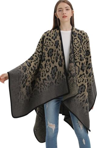 سترة صوفية نسائية من Shmily Girl ملفوفة بشال مفتوح من الأمام لفصل الشتاء والخريف in Kuwait