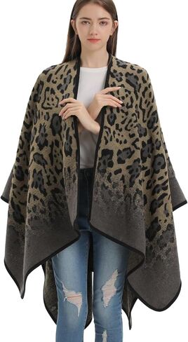 سترة صوفية نسائية من Shmily Girl ملفوفة بشال مفتوح من الأمام لفصل الشتاء والخريف in Kuwait