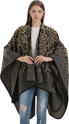 سترة صوفية نسائية من Shmily Girl ملفوفة بشال مفتوح من الأمام لفصل الشتاء والخريف in Kuwait