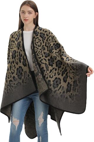 سترة صوفية نسائية من Shmily Girl ملفوفة بشال مفتوح من الأمام لفصل الشتاء والخريف in Kuwait