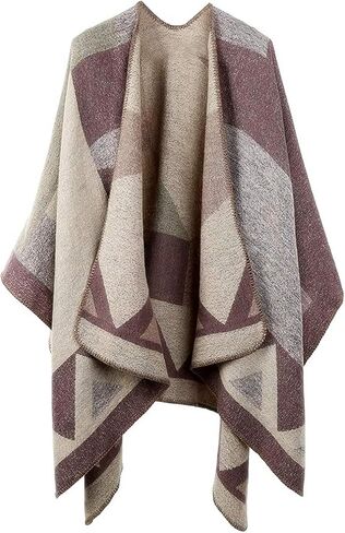 Shmily Girl Women Shawl Wrap Open Front Poncho Cape Cardigan Sweater for Winter Fall in Saudi Arabia